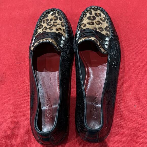 Brighton Black and Brown Leopard Print Flats - Picture 2 of 6